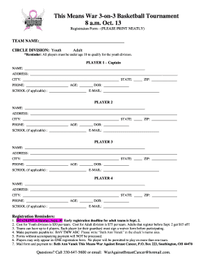 Fishing Derby Sign Up Template  Form