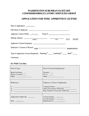 Wssc Apprentice Application Form