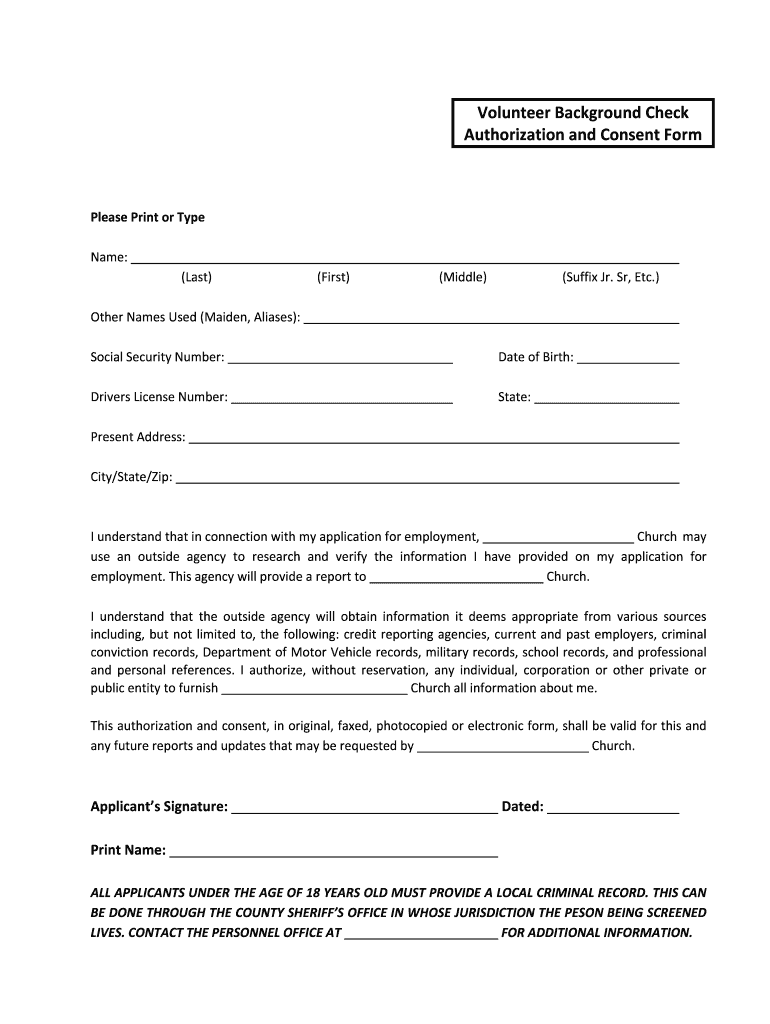 Background Check Template  Form
