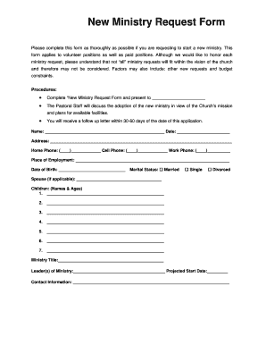 Church Ministry Forms PDF