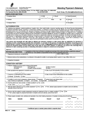 Physician Statement for Guardianship  Form