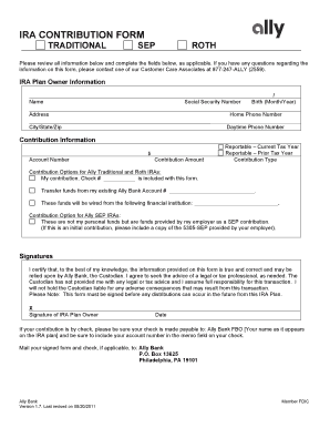 Ally Ira Contribution Form