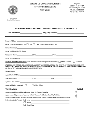  Rental Certificate 2013-2024