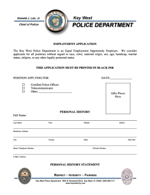 police form application officer employment sign pdf signnow template key west
