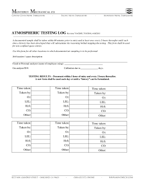 Air Monitoring Log  Form