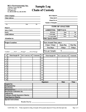 Rga Form Template