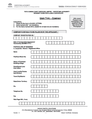 Application Form for Company
