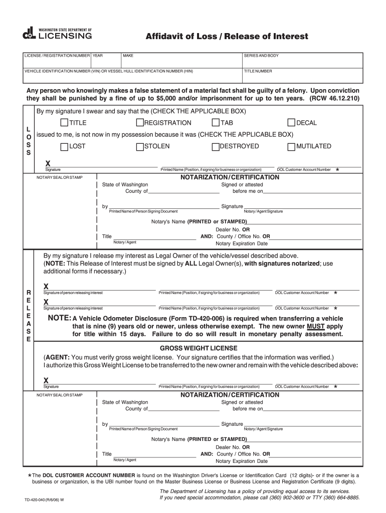 Odometer Disclosure Statement Wa  Form