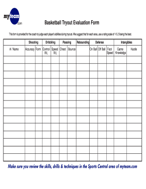 Basketball Tryout Forms Pdf Fill Out And Sign Printable Pdf Template Signnow