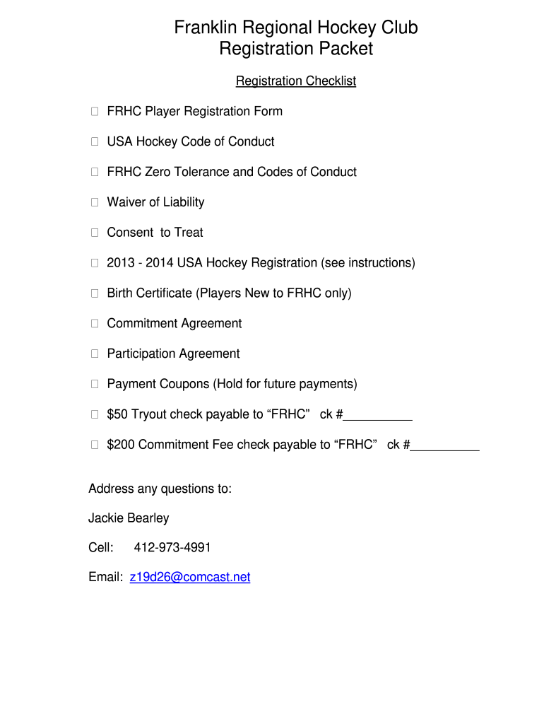  Franklin Regional Hockey Club Registration Packet Eteamz 2014-2024