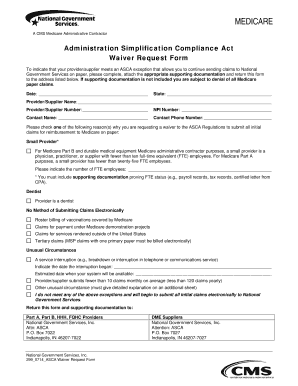 Administration Simplification Compliance Act Waiver Request Form