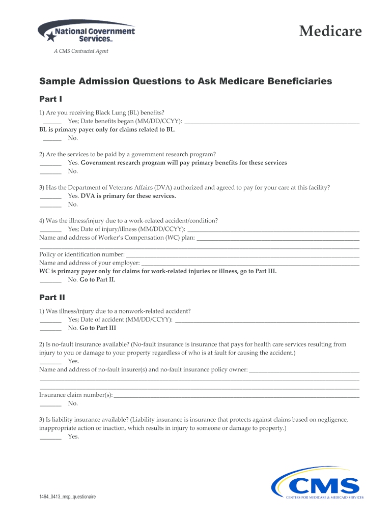 Printable Msp Questionnaire  Form