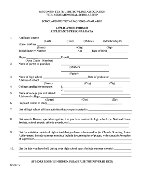 Ted Jaski Scholarship Form