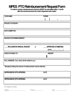 Taxi Reimbursement Form