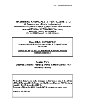 Unpriced Commercial Proposal  Form