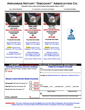 Arkansas Notary Discount Association Co Notary Bonding  Form