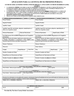 Licencia De Matrimonio Online  Form