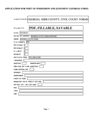 Georgia Writ of Possession Form