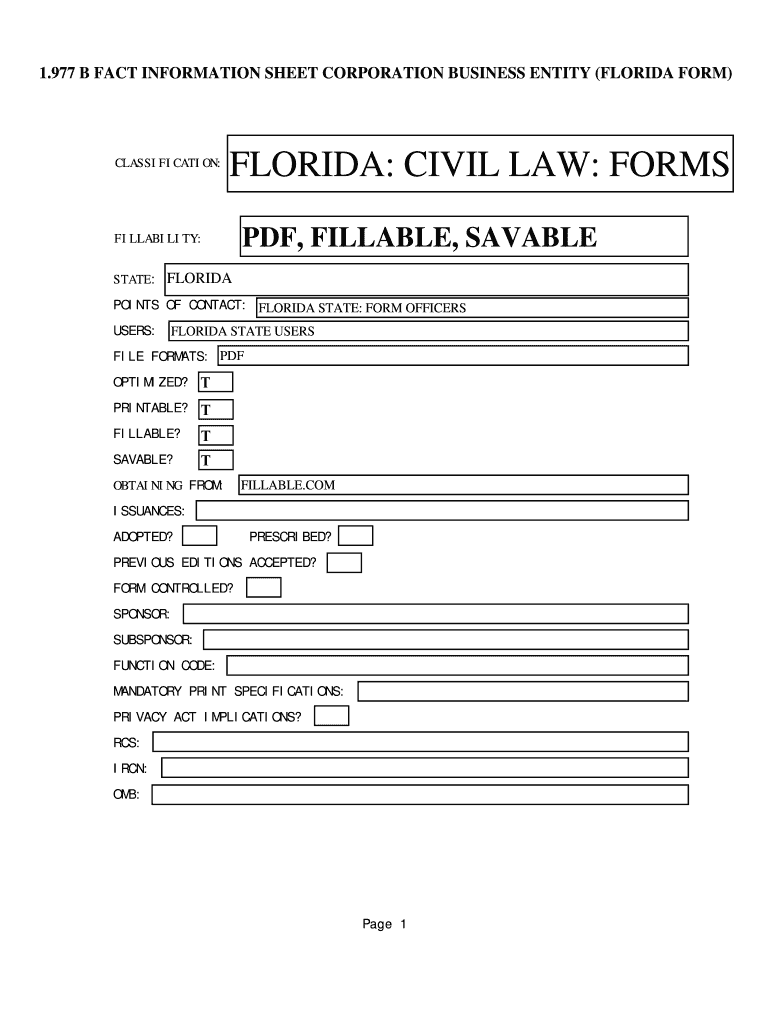 Form 1 977 Fact Sheet Printable
