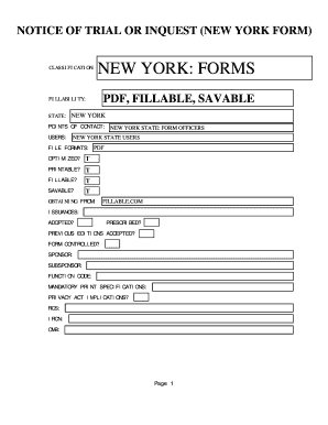 Notice of Inquest  Form