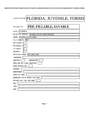 Printable Termination of Parental Rights Form Florida