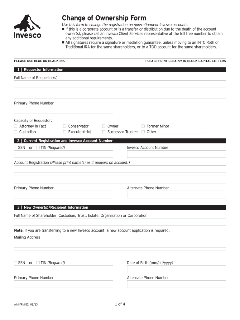  Change of Ownership Form Invesco 2013