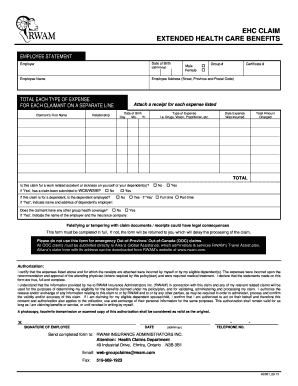 Health Claim Form Rwam Com