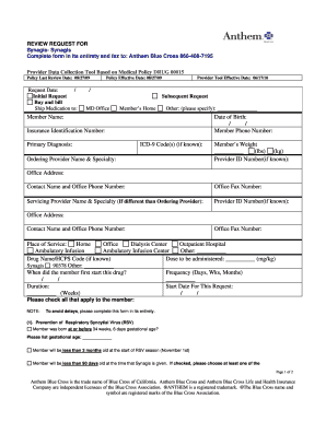 Anthem Prior Auth Request for Form