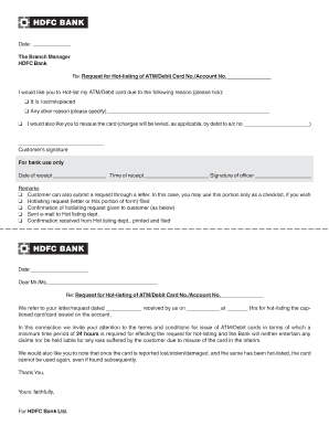Hdfc Debit Card Application Form PDF