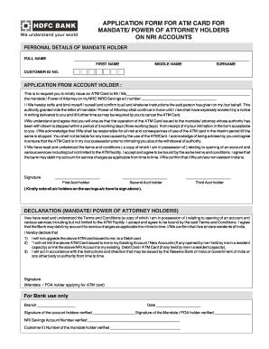 Hdfc Power of Attorney Filled Sample  Form