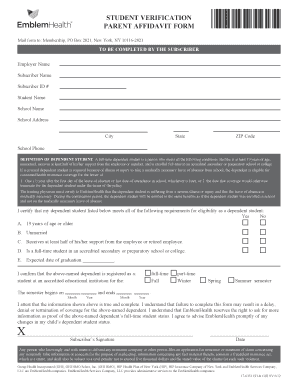 Emblemhealth Dependent Student Certification Form