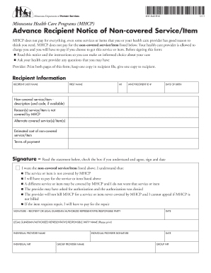 Mhcp Medical Assistance Non Covered Form