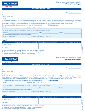 Reliance Lifes Declaration of Goof Health Form