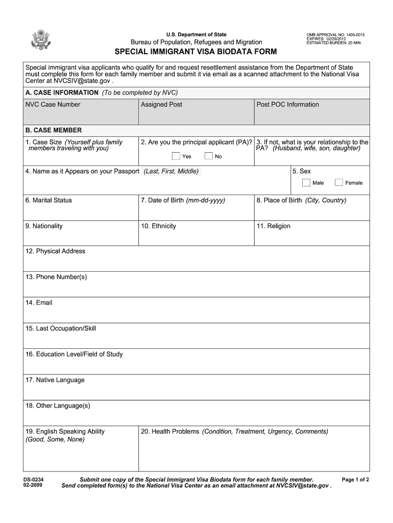  Ds 234  Form 2009