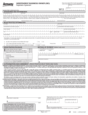 Amway Application  Form