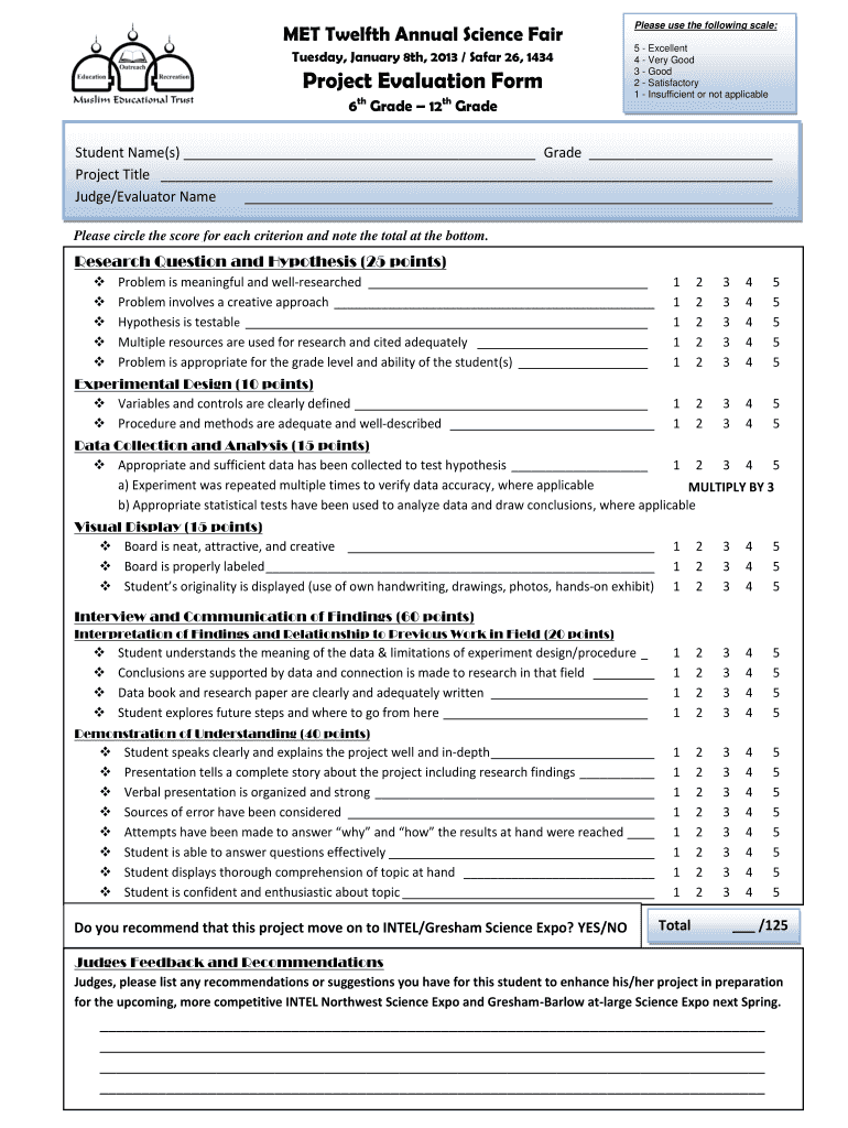 Feedback Form for Science Exhibition