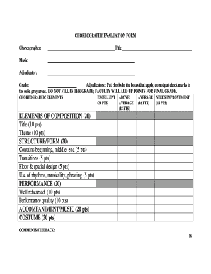 Music Adjudication Sheets  Form