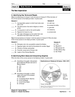 Chapter 25 Test Form a