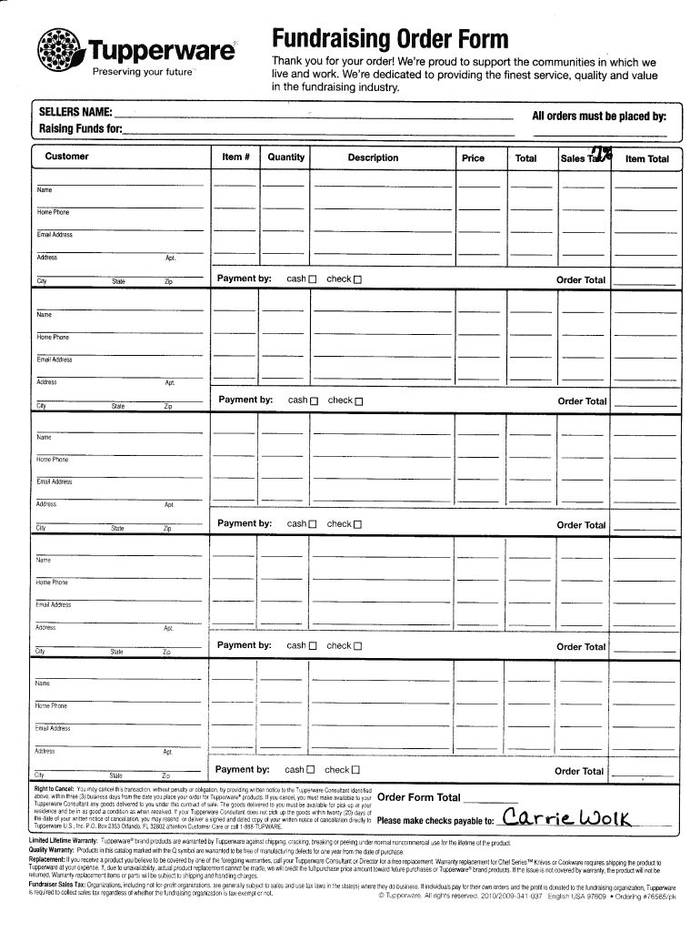 Tupperware Form