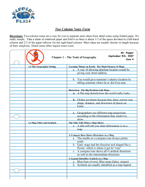 Get and Sign Two Column Notes Template  Form
