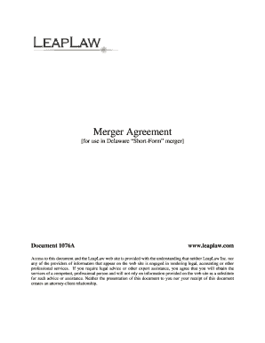 DE Short Form Merger Agreement LeapLaw