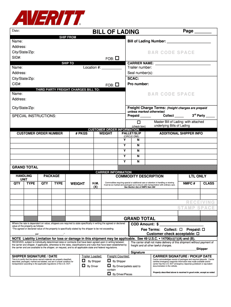 Averitt Bol PDF  Form