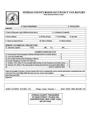  Otsego County Bed Tax 2008-2024