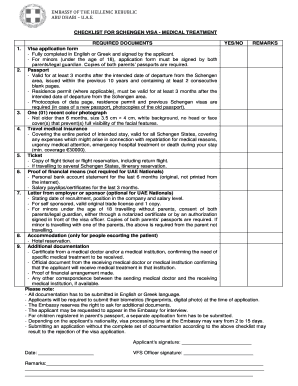 France Visa Checklist  Form