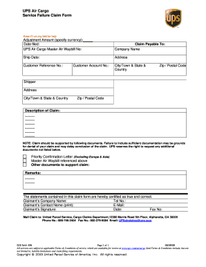 Ups Service Failure Claim Filing Form