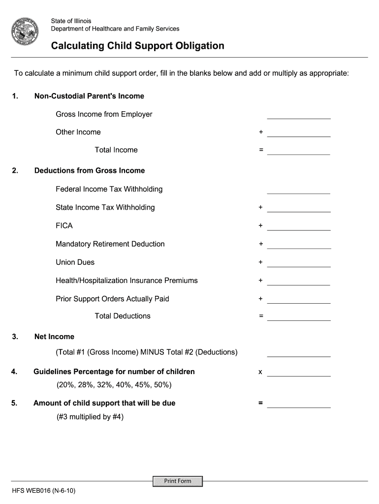  Illinois Child Support Calculator 2010-2024