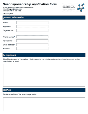 Sasol Learnership Application Form