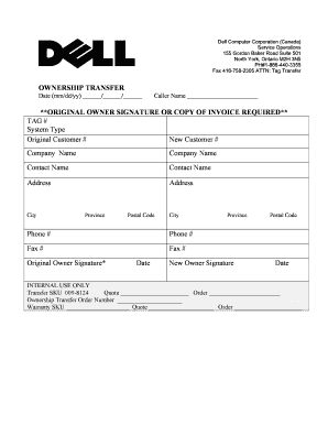 Dell Ownership Transfer  Form