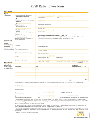 Agf Resp Redemption Form