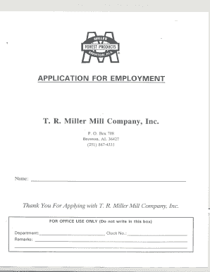T R Miller Mill Company  Form